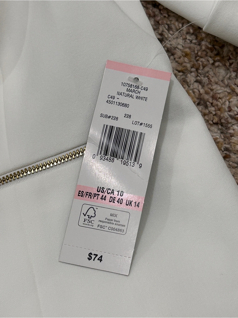 Black Label by Evan-Picone Women’s Natural White Blazer, Brand New Size 10 - Picture 6 of 6